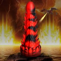 XR Brands Demon Rising - Scaly Dragon Fantasy dildo - Rood/Zwart, afbeelding 7