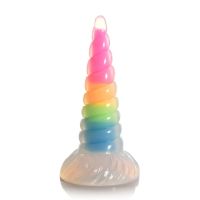 XR Brands UniGlow - Lichtgevende regenboog siliconen dildo
