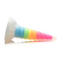 XR Brands UniGlow - Lichtgevende regenboog siliconen dildo, afbeelding 3
