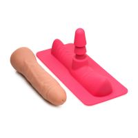 XR Brands Saddle Adapter met Dildo - Roze/Naturel, afbeelding 3