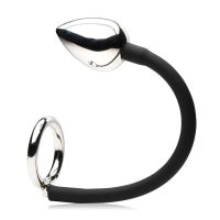 XR Brands Tug and Plug - Cock & Ball Ring met Anaalplug, afbeelding 3