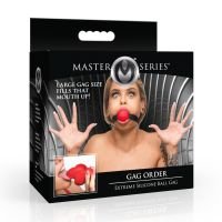 XR Brands Gag Order - Extreme siliconen ball gag - Rood, afbeelding 6