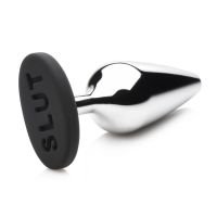 XR Brands Butt Slut - Metalen en Siliconen Buttplug - Zilver