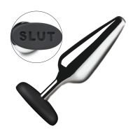 XR Brands Butt Slut - Metalen en Siliconen Buttplug - Zilver, afbeelding 4
