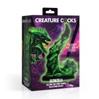 XR Brands Glowzilla - Lichtgevende siliconen dildo - Groen/Zwart, afbeelding 4