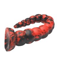 XR Brands Stinger - Siliconen dildo - Rood/Zwart, afbeelding 3