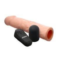 Curve Toys Enhancers - Vibrerende realistische penisverlenger met afstandsbediening - Licht