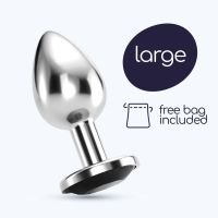 Crushious Bijou - Buttplug met juweel - Large - Zwart, afbeelding 5