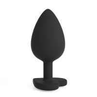 Crushious Cuore Anaalplug met Vervangbare Stenen - Medium - Zwart, afbeelding 3
