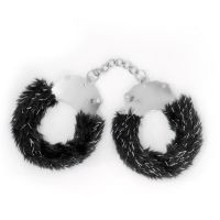 Crushious Spangle - Metalen handboeien met pluche - Zwart