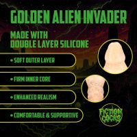 Fiction Cocks Golden Alien Invader - Siliconen dildo - Goud, afbeelding 7
