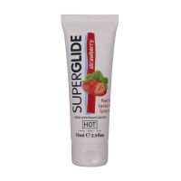 HOT Superglide - Eetbaar glijmiddel op waterbasis - Aardbei - 75 ml