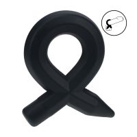Levelz Pencil Cockring van vloeibare siliconen - Zwart