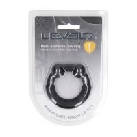 Levelz metalen en siliconen cockring - Zwart, afbeelding 4