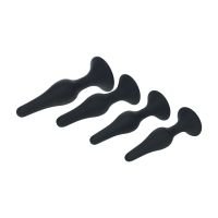 Levelz Slim siliconen anaalplug set van 4 - S/M/L/XL - Zwart