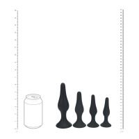 Levelz Slim siliconen anaalplug set van 4 - S/M/L/XL - Zwart, afbeelding 5
