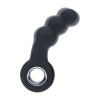 Levelz Vibrerende siliconen prostaatstimulator met kralen en lus - Zwart, afbeelding 4
