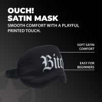 Ouch! Bitch - Satijnen Masker met Print - Zwart, afbeelding 4