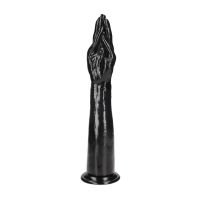 Ouch! Helping Hand - Fisting dildo hand met onderarm - 965 g / 38 cm - Zwart