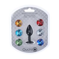 Ouch! Interchangeable Diamond Round Buttplug Small - Zwart, afbeelding 2