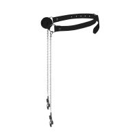 Ouch! Ball gag met tepelklemmen