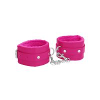 Ouch! Pluche leren handboeien - Roze