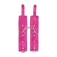 Ouch! Pluche leren handboeien - Roze, afbeelding 2