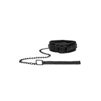 Ouch! Halsband met lijn - Zwart