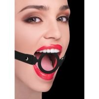 Ouch! Siliconen ring gag met leren banden, afbeelding 5