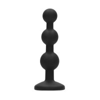 Ouch! Siliconen Buttplug met Bolletjes en Diamant, afbeelding 3