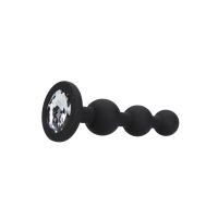 Ouch! Siliconen Buttplug met Bolletjes en Diamant, afbeelding 4