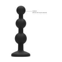 Ouch! Siliconen Buttplug met Bolletjes en Diamant, afbeelding 6