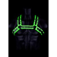Ouch! bulldog harnas met gesp - Glow in the Dark - L/XL
