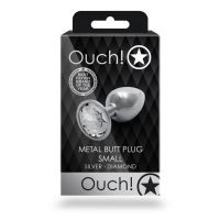 Ouch! Round Gem Buttplug - Small - Zilver/Diamant, afbeelding 6