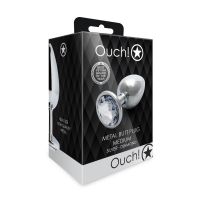Ouch! Round Gem Buttplug - Medium - Zilver/Diamant, afbeelding 5