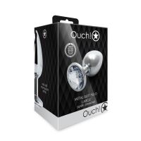 Ouch! Round Gem Buttplug - Large - Zilver/Diamant, afbeelding 2