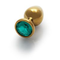 Ouch! Round Gem Buttplug - Large - Goud/Smaragdgroen, afbeelding 3