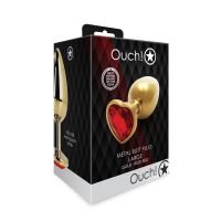 Ouch! Heart Gem Buttplug - Large - Goud/Robijnrood, afbeelding 5