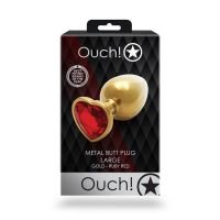 Ouch! Heart Gem Buttplug - Large - Goud/Robijnrood, afbeelding 6