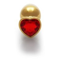 Ouch! Heart Gem Buttplug - Large - Goud/Robijnrood, afbeelding 2