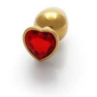 Ouch! Heart Gem Buttplug - Large - Goud/Robijnrood, afbeelding 3