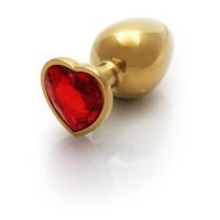 Ouch! Heart Gem Buttplug - Large - Goud/Robijnrood, afbeelding 4