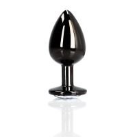 Ouch! Round Gem Buttplug - Small - Gunmetal/Diamant