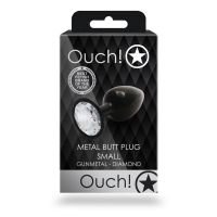 Ouch! Round Gem Buttplug - Small - Gunmetal/Diamant, afbeelding 6
