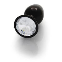 Ouch! Round Gem Buttplug - Small - Gunmetal/Diamant, afbeelding 3