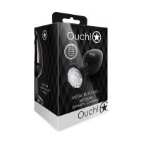 Ouch! Round Gem Buttplug - Medium - Gunmetal/Diamant, afbeelding 2