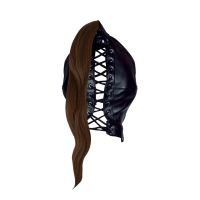 Ouch! Masker met bruine paardenstaart - Zwart, afbeelding 6