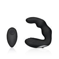 Ouch! Bent vibrerende prostaatstimulator met afstandsbediening - Zwart