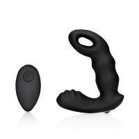 Ouch! Beaded vibrerende prostaatstimulator met afstandsbediening - Zwart