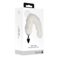 Ouch! Vossenstaart met metalen buttplug - Wit, afbeelding 2